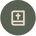 Bible icon with cross