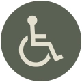 accessibility person with wheelchair icon