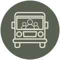 capacity icon with bus and people